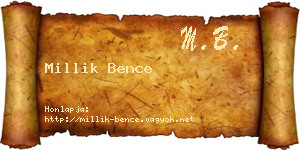 Millik Bence névjegykártya